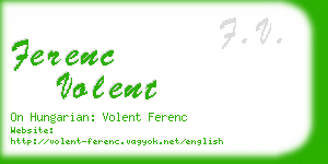 ferenc volent business card